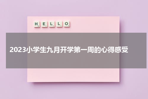 2023小学生九月开学第一周的心得感受