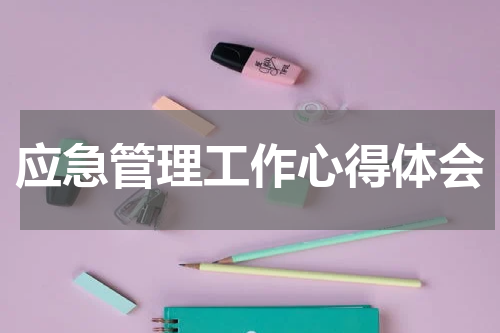 应急管理工作心得体会