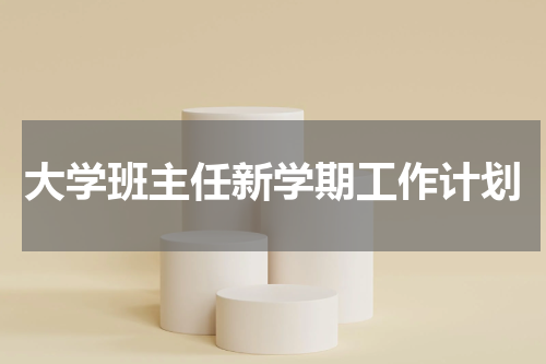 大学班主任新学期工作计划