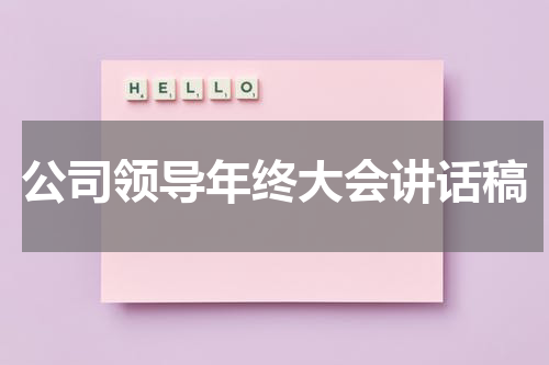 公司领导年终大会讲话稿