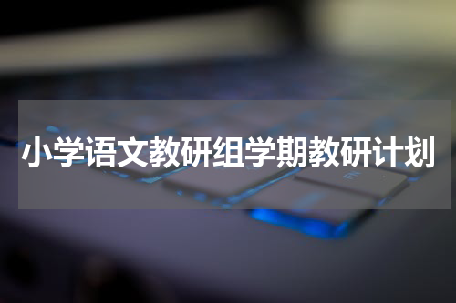 小学语文教研组学期教研计划