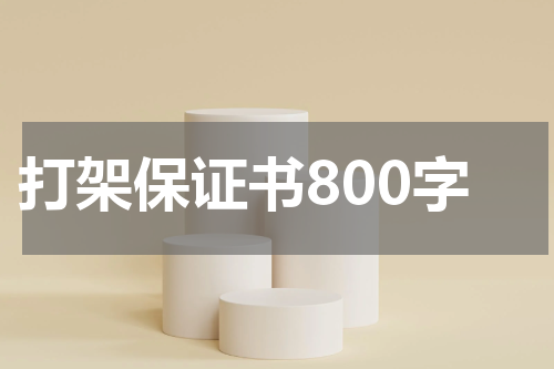 打架保证书800字