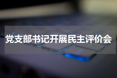 党支部书记开展民主评价会