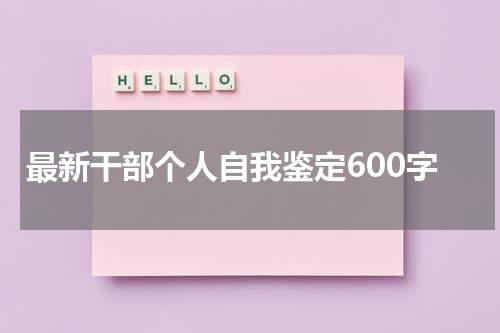 最新干部个人自我鉴定600字