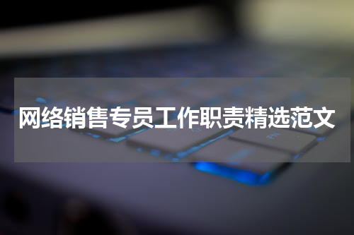 网络销售专员工作职责精选范文