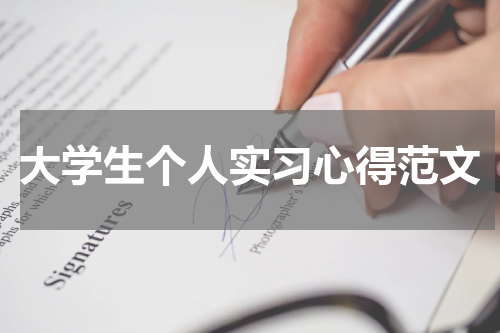 大学生个人实习心得范文