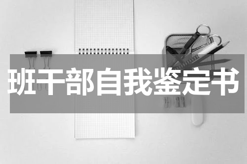 班干部自我鉴定书