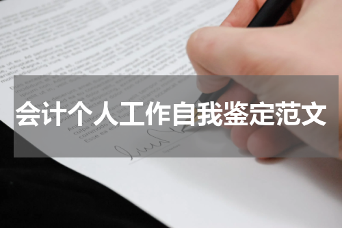 会计个人工作自我鉴定范文