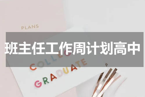 班主任工作周计划高中