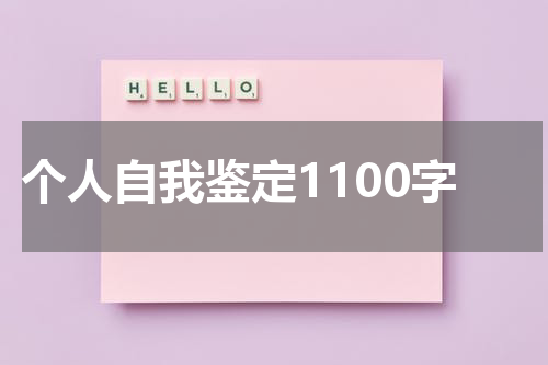 个人自我鉴定1100字