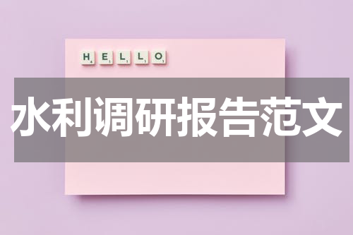 水利调研报告范文