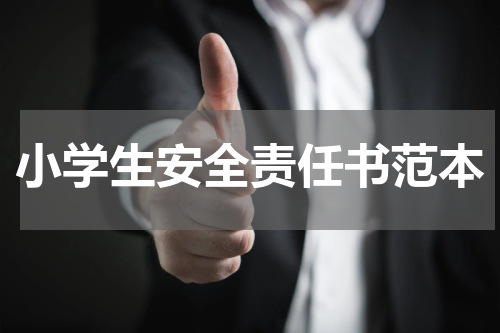 小学生安全责任书范本