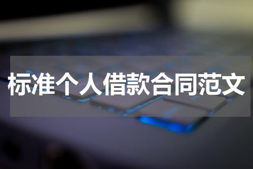 标准个人借款合同范文