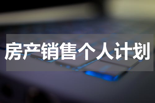 房产销售个人计划