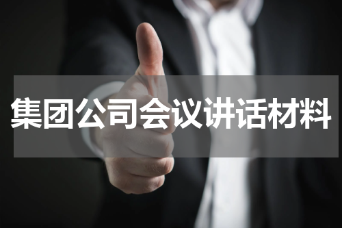集团公司会议讲话材料