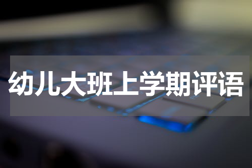 幼儿大班上学期评语