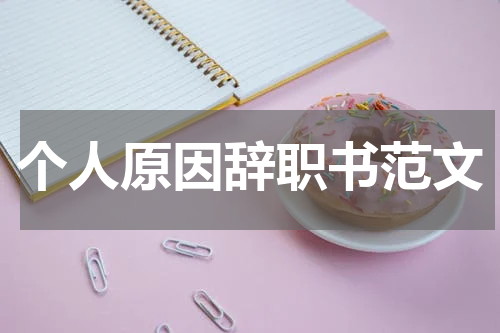 个人原因辞职书范文