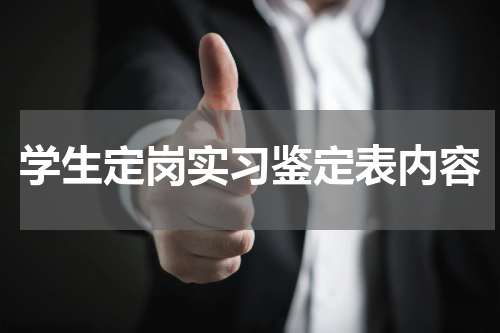 学生定岗实习鉴定表内容