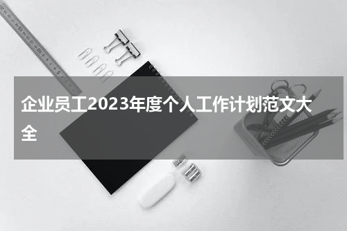 企业员工2023年度个人工作计划范文大全