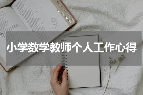 小学数学教师个人工作心得
