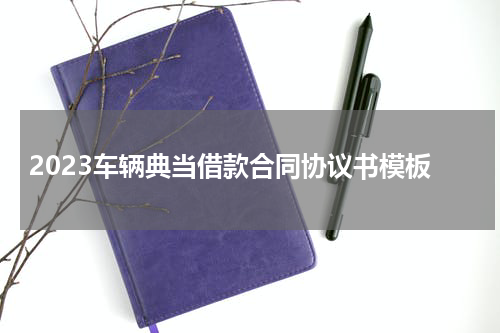 2023车辆典当借款合同协议书模板