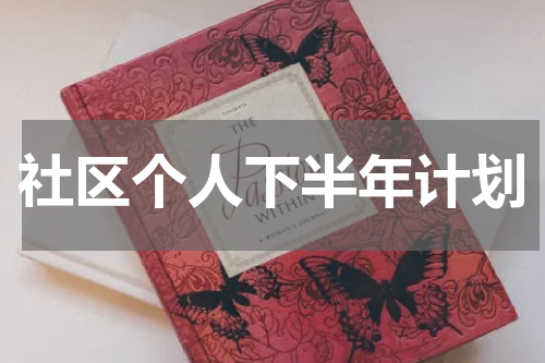 社区个人下半年计划