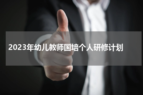 2023年幼儿教师国培个人研修计划