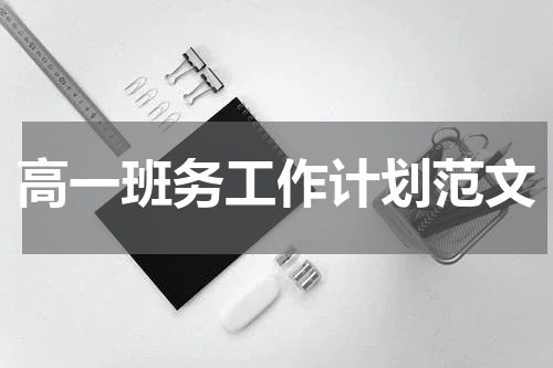 高一班务工作计划范文