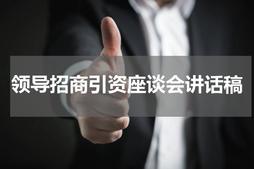 领导招商引资座谈会讲话稿