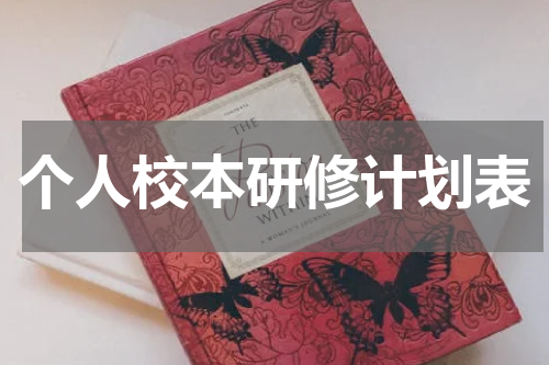 个人校本研修计划表
