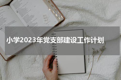 小学2023年党支部建设工作计划