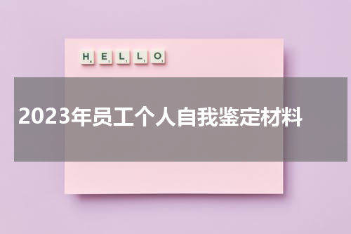 2023年员工个人自我鉴定材料