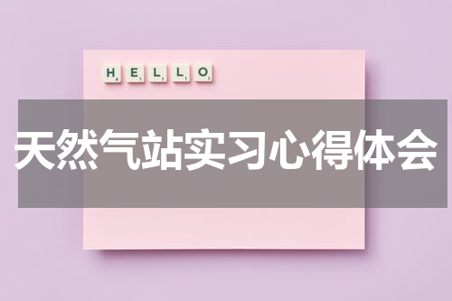天然气站实习心得体会