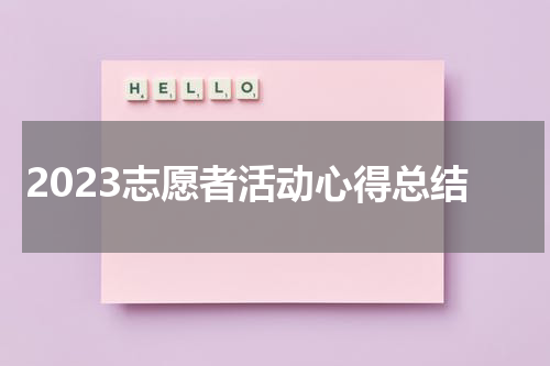 2023志愿者活动心得总结