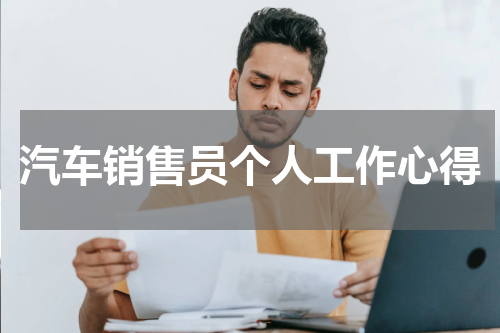 汽车销售员个人工作心得