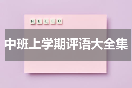 中班上学期评语大全集