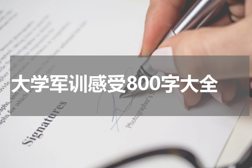 大学军训感受800字大全