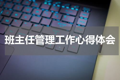 班主任管理工作心得体会