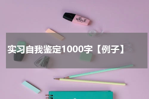 实习自我鉴定1000字【例子】