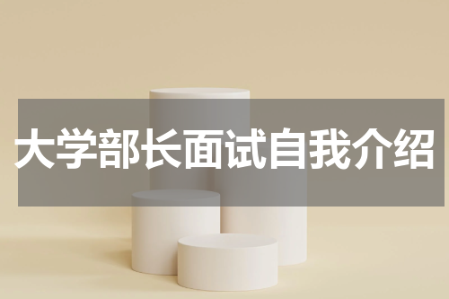 大学部长面试自我介绍