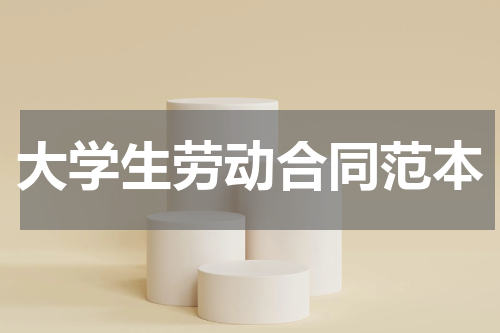 大学生劳动合同范本
