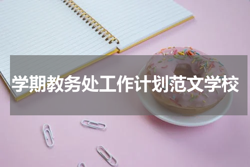学期教务处工作计划范文学校