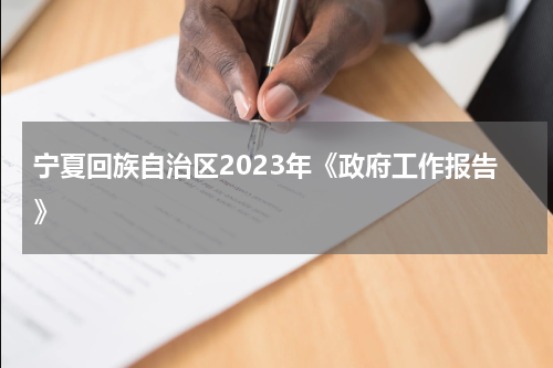 宁夏回族自治区2023年《政府工作报告》