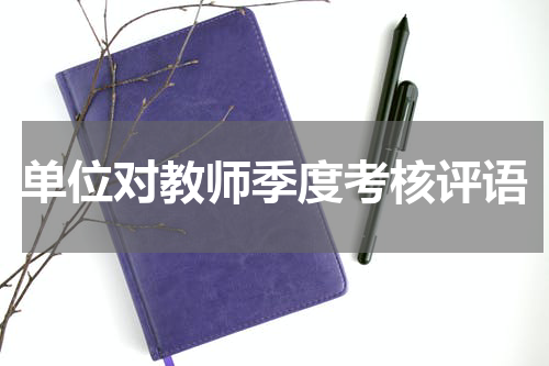 单位对教师季度考核评语
