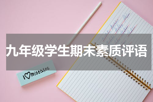 九年级学生期末素质评语