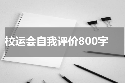 校运会自我评价800字