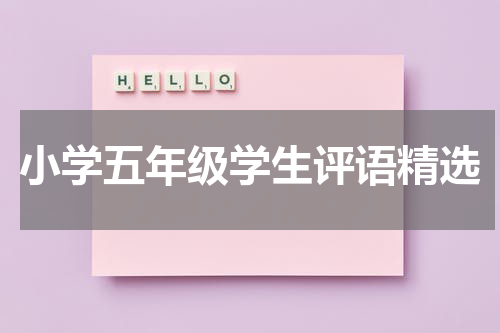 小学五年级学生评语精选