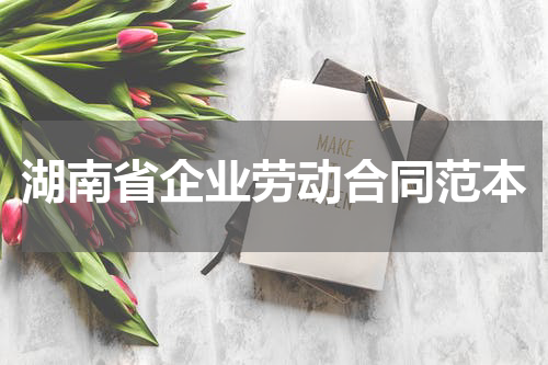 湖南省企业劳动合同范本