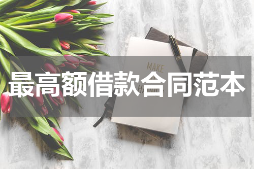 最高额借款合同范本