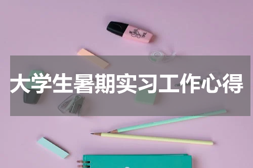 大学生暑期实习工作心得